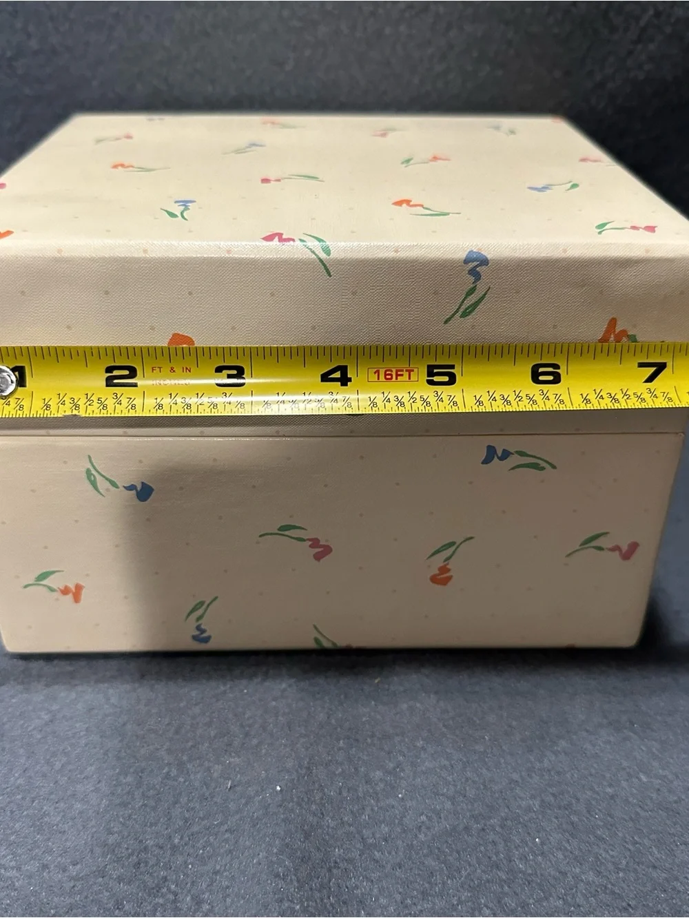 Cottagecore Cream Decorative Keepsake Recipe Storage Box with Floral Accents